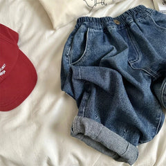 Boys Girls Toddlers Loose Pants Fashion Summer Baby Boys and Girls Baby Foreign Denim Pants New Arrival 2025