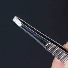 Professional Stainless Steel Eyebrow Hair Removal Tweezer Flat Tip Tool New E74C