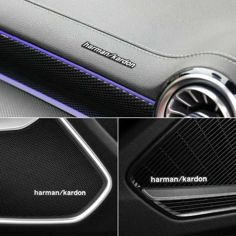 4pcs/8pcs high-quality Metal harman/kardon car Hi-Fi Speaker audio Speaker Badge stereo Emblem sticker Auto styling accessories