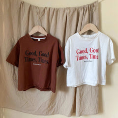 2024 Summer Fashion Loose Girl Children Letter Print T-shirt Boy Baby Cotton Short Sleeve Tees Kid Casual Tops Toddler Clothes