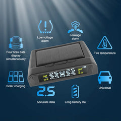 Tire Pressure Monitoring System Temperature Warning New C External Battery Version Sensors Solar TPMS Car Tyre Pressure Monitor