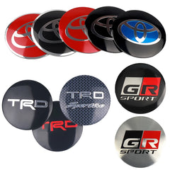 56/60mm Car Wheel Hub Center Cap Aluminum Metal Logo Stickers For Toyota Rav4 Corolla Camry Aqua Auris Cross Yaris TRD Prius GR