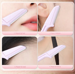 3PCS Portable Eyebrow Trimmer Safe Eyebrow Shaper Foldable Eyebrow Trimmer Razor Blade Razor Women's Makeup Tools