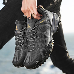 HIKEUP Breathable Cushioning Nonslip Sneakers Men's Hiking Shoes Running Trekking Sneakers Outdoor Mountain Sports Shoes for Men
