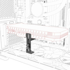 Chassis 12cm Fan Position GPU Support Frame Stainless Steel Computer Graphics Card Holder Prevent Sagging GPU Brace for RTX 4090