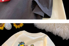 ex Pure Cotton ort Sve T-irt fiti Letter Print Casual Faionable UV Protection Coating Tag Removed Clothing