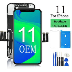 مجموعة محول رقمي لشاشة OLED Pantalla لهاتف iPhone 11 LCD تعمل باللمس لاستبدال شاشة iPhone 11 LCD