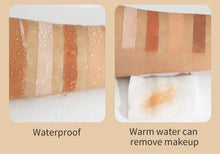 Concealer swatches on arm with waterproof and warm-water removal comparison