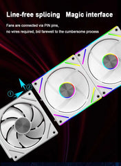 UPSIREN WF-3 120 مم مروحة توصيل سلكية بدون أسلاك لمزامنة إضاءة اللوحة الأم 4PIN PWM تصميم نسيج CD للمحور المركزي 12 سم