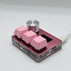O3C SayoDevice OSU O3C مفاتيح هول ذات الزناد السريع ومفاتيح مغناطيسية وردية اللون ولوحة مفاتيح بمقبض وشاشة ونسخ ولصق وقص