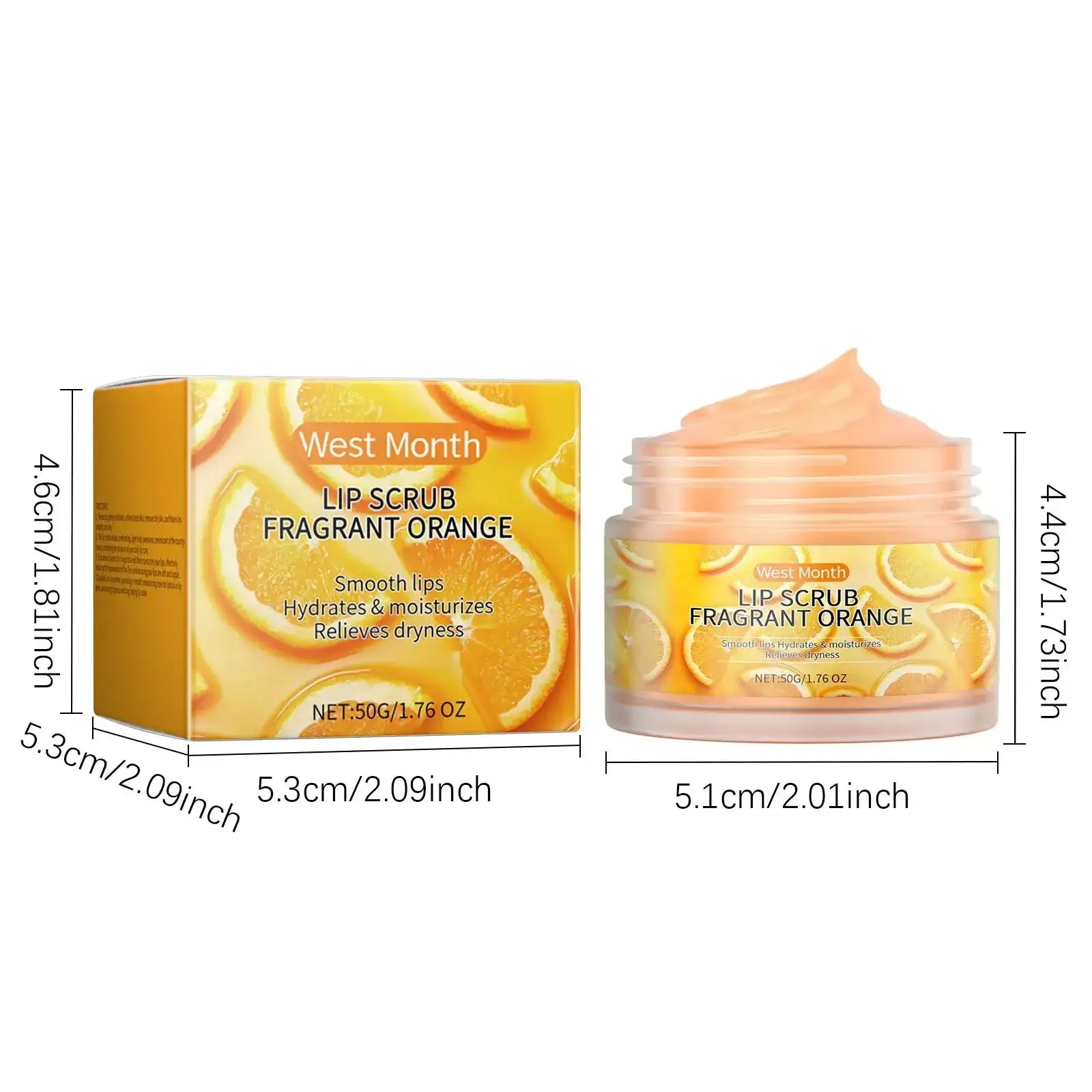 Orange Lip Scrub Reduce Lips Fine Lines Moisturizing Repairing Exfoliating Dead Skin Keratin Two-in-one Dual-effect Scrub
