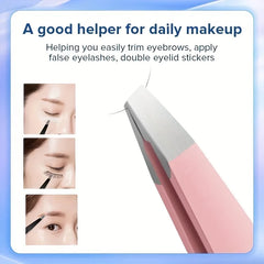 4 pcs Tweezers Set - Professional Tweezers For Eyebrows - Great Precision For Facial Hair, Splinter And Ingrown Hair Removal Wit