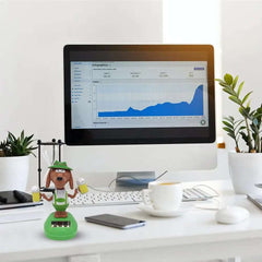 Car Decoration Bobble Head Toy Solar Powered Dancing Dog Solar Dashboard Doll Decoration Cute Dog Swinging Animated Dancer Toy