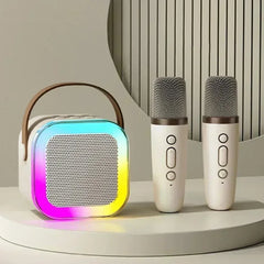 جديد Hot K12 مكبر صوت بلوتوث محمول منزلي لطيف كاريوكي صغير لاسلكي صوتي مع ميكروفون K Song Family آلة غناء