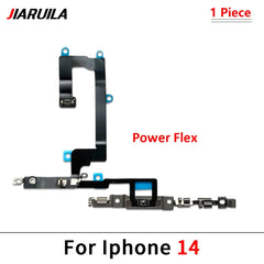 كابل مرن لتشغيل وإيقاف التشغيل لهاتف iPhone 13 14 15 Pro Max Plus Mini مع زر جانبي لرفع الصوت وأسفل وشريط مفاتيح مع كابل مرن معدني