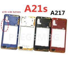 For Samsung Galaxy A21s A217 Housing Middle Frame Chassis battery cover shell Lid Case Rear Back Panel camera Glass Sim slot
