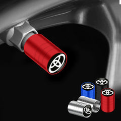 4Pcs/set Alloy Car Tire Valve Stem Air Caps Anti-theft Airtight Cover For Toyota Camry Yaris Hilux Prius Avensis Auris Corolla
