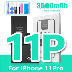 0 Cycle High Capacity Battery For iPhone 11 11Pro 12Pro 12 13 14 13Pro 14Pro Max Mini Phone Bateria + Free Tool Kit