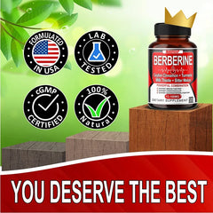Daitea Berberine Capsules - Ceylon Cinnamon + Turmeric + Bitter Melon Extract - Cardiovascular and Digestive Health Non-GMO