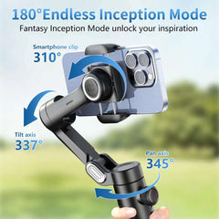 AOCHUAN 3-Axis Handheld Gimbal Stabilizer for Smartphone with Fill Light for iPhone Android Face Tracking Vlog Smart XE