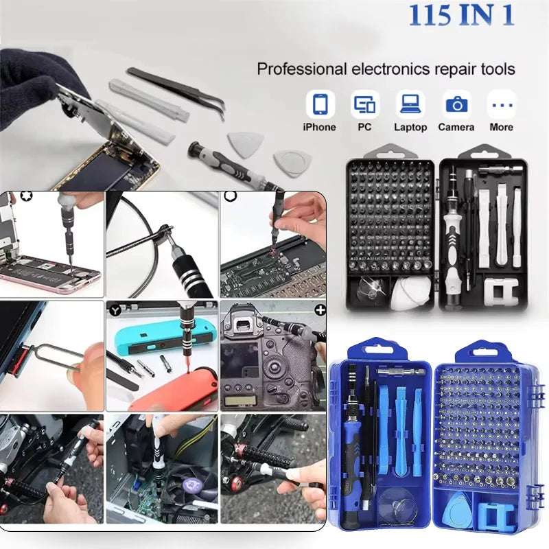 115 in 1 Multifunctional Precision Magnetic Screwdriver Set Computer PC Mobile Phone Equipment Repair Screwdrive Kit Hand Tools