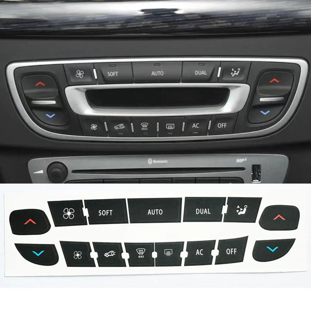 Air Conditioning Control Panel Button Repair Sticker For Renault Megane/ Master/ Scenic Radio Audio Button Repair Decals Sticker