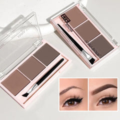 3-Color Brow Powder Set with Brush - Long-lasting, color-resistant, versatile contour makeup set for natural, three-dimensional