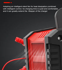12v/24v Fully Automatic Battery Charger 7-segment Smart Car Battery Charger Pulse Repair for Agm Gel Wet Lead Acid Charging