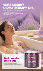 500g Lavender Body Scrub Shea Butter Exfoliating Deep Cleansing Dead Skin Removal Whitening Moisturizing Smooth Skin Body Care