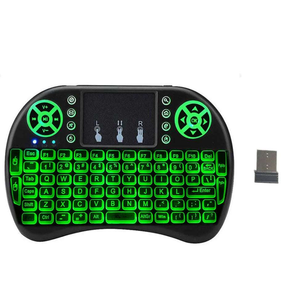 Backlight English Russian French Spanish Portugal Fly Air Mouse 2.4G Touchpad for Android TV Box PC I8 Mini Wireless Keyboard