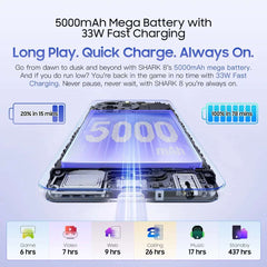 Blackview SHARK 8 Machine Android 13 8GB 128GB/256GB G99 6.78'' 120Hz 2.4K Display 64MP Camera