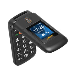 UNIWA V909T 4G Flip Phone Dual Screen Single Nano Cellphone Big Push-Button Mobile Phone for Elderly 2250mAh Russian Keyboard