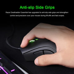 ماوس الألعاب السلكي الأصلي Razer DeathAdder Essential بدقة 6400 نقطة في البوصة مع مستشعر بصري و5 أزرار مستقلة لأجهزة الكمبيوتر المحمولة واللاعبين