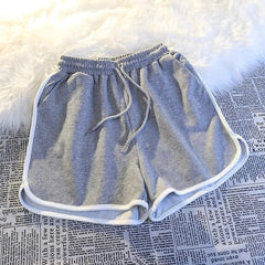 Women yoga Shorts Summer outer wear mid-waist casual loose straight pants lady stylish thin breathable wide leg gym short pants