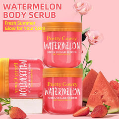 Watermelon Sugar Salt Scrub Natural watermelon extract and sugar-salt formula gently exfoliate and hydrate leaving skin glowing