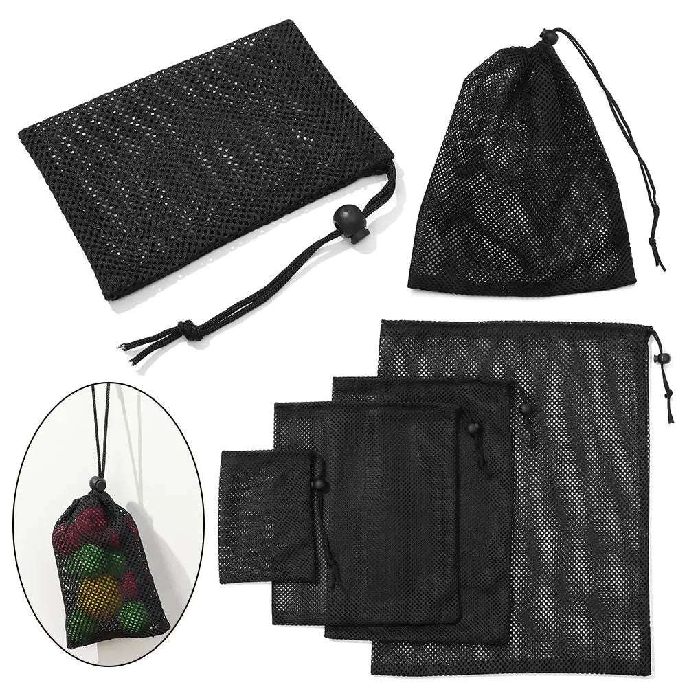 Durable Nylon Mesh Drawstring Bag Multi Purpose Outdoor Travel Stuff Sack Storage Bag Camping Bottle Pot Pan Carrier Pouch