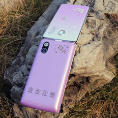 Women Flip Mobile Phone Slim Flashlight Cute Cover Style Dual Sim Big Push Button SOS Sound Recorde Cellphone