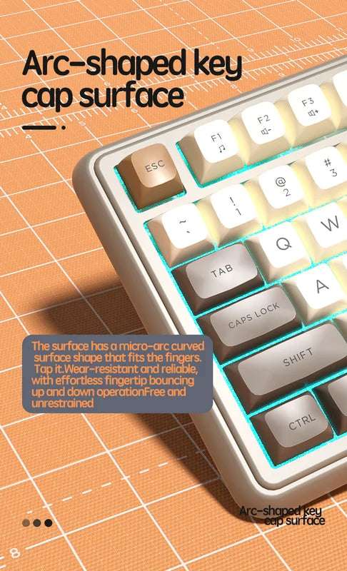 Wired Keyboard - Silent Red Switches, Ergonomic Design, Color-Blocked Keycaps, for Gaming/Office with Control Knob