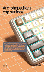 Wired Keyboard - Silent Red Switches, Ergonomic Design, Color-Blocked Keycaps, for Gaming/Office with Control Knob