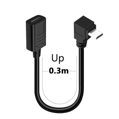90 angle Type-C Female To Micro-B Micro male USB Charger Data otg cable adapter oy left/right/up/down