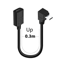 90 angle Type-C Female To Micro-B Micro male USB Charger Data otg cable adapter oy left/right/up/down