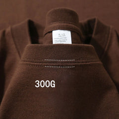 Beige 300g Heavyweight Cotton Short Sleeved T-shirt Summer Round Neck Loose and Base Shirt for Men Women Basic Tee