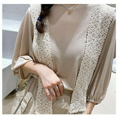 Women Shrugs Lace Hollow Out Female Summer Casual All-match Shawls Simple Scarf-collar Sleeveless Knitted Tops Korean Style Chic