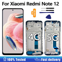 6.67" AMOLED for Xiaomi Redmi Note 12 4G LCD Display Touch Screen Digitizer For Redmi Note 12 5G LCD Display Screen Replacement