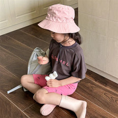 2025 Summer New Children Short Sleeve T Shirts Fashion Letter Print Boys Girls Casual T Shirts Baby Loose Tops Kids Tee Clothes