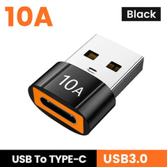 محول 10A OTG USB 3.0 إلى النوع C من USB أنثى إلى النوع C ذكر محول شحن سريع OTG USB C لأجهزة الكمبيوتر المحمولة Xiaomi Samsung