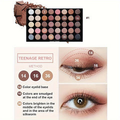 40 Colors Glitter Eyeshadow Palette with Free 5 Brushes Matte Waterproof Long Lasting Pressed Powder Cosmetics MakeUp Kit