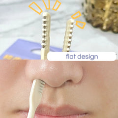 GECOMO Comb Nose Hair Trimmer Nose Hair Scraper Clean Nose Hair Trimmer Shaving Scissors Two Packs
