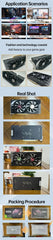 RX580 graphics card infographic with application scenarios and packing procedure photos