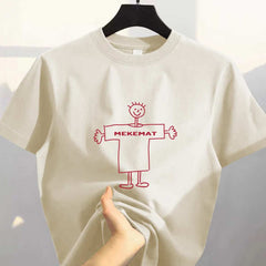 Summer Casual Cotton ort Sve T-irt Men Women Couple Tops Faionable Pure Cotton UV Protection Clothing